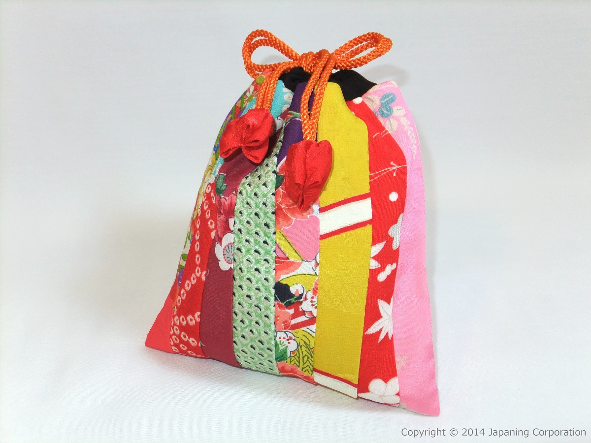 Kimono Purse kinchaku Bag Japanese Vintage Small